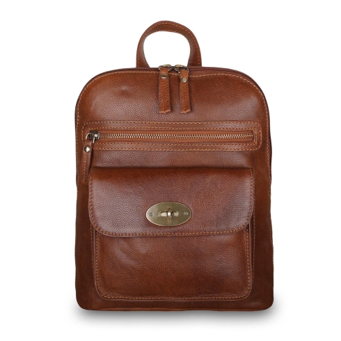 Кожаный рюкзак коричневого цвета и накладным карманом Ashwood Leather M-65 Tan